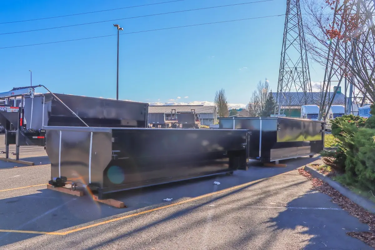 Roll-off dumpster ready for waste disposal at job site for 4 Yard Dumpster Rental in Tualatin